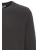 BLEND Rundhals Strickpullover Basic Langarm Sweater in Dunkelgrau