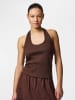 Pieces Neckholder-Top in Chicory Coffee