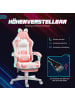 HOMCOM Gaming Stuhl-65L x 62B x 116-124H cm-Rosa
