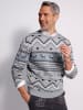 Sieh an! Pullover in steingrau-schwarz-gemustert