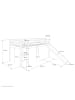 Homestyle4u Hochbett 90x200 mit Vorhang, Lattenrost, Matratze, Rutsche, Tunnel Weiß Pirat