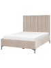 Beliani 3-tlg Schlafzimmer Set SEZANNE in Grau/Beige/Schwarz 150x215x142 cm