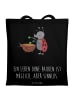 Mr. & Mrs. Panda Tragetasche Pauken Leben mit Spruch in Schwarz