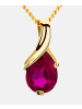 Diamant L'éternel Halskette mit Anhänger aus 375 Gelbgold mit Rubin