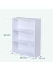 relaxdays Bücherregal in Weiß - (B)60 x (H)82 x (T)24 cm
