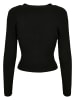 Urban Classics Urban Classics Damen Ladies Short Rib Knit Cardigan in black