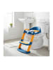 relaxdays Kinder-Toilettensitz in Blau/ Gelb - (B)35 x (H)39–45 x (T)44 cm
