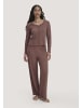 Hessnatur Hessnatur Pointelle Schlafhose PURE COTTON aus reiner Bio-Baumwolle in rosébraun