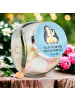 Mr. & Mrs. Panda Bonbonglas Pinguin umarmen mit Spruch in Eisblau