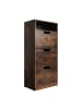 relaxdays Schuhschrank "Industrial" in Dunkelbraun - (B)60 x (H)140 x (T)24 cm