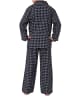 NORMANN Flanell Pyjama langarm Schlafanzug Karo Knopfleiste - 70128 in grau