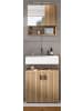 Inn.Furn Badmöbel-Set Eiche Artisan 2-teilig 60 cm, Kombination mit Rillen-Optik