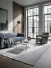 KADIMA DESIGN Teppich Kurzflor Streifen pflegeleicht Wohnzimmer Schlafzimmer Flur in Grau