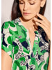MADELEINE Midi-Kleid mit grafischem Print in grün / marine / ecru