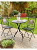Beliani 2er-Set Gartenstuhl CARPINO in Schwarz/Gold/Grau