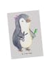 Mr. & Mrs. Panda Wanddeko Friseurin Herz ohne Spruch in Grau Pastell