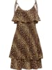 faina Damen Kleid Mit Leoprint in Beige Leo