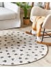 Beliani Kurzflor AFIS in Beige/Schwarz - (W) 140 x (L) 140 cm
