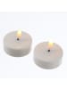MARELIDA 2er Set LED Maxi Teelichter Kunststoff flackernd D: 6cm in weiß