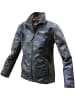 Uncle Sam Softshelljacke in oliv camouflage / schwarz