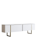 CALICOSY TV Möbel LUXE in Weiß/Gold - (W) 180  x (H) 50  x (L) 30  cm