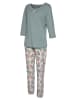 LASCANA Pyjama in jadegrün-bedruckt