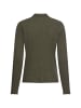 Camel Active Jersey-Shirt mit geripptem Kragen in Dunkelgrün