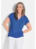 GOLDNER Kurzgröße:  Jerseyshirt Luftiges Basicshirt mit V-Ausschnitt in royalblau