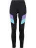 Urban Classics Urban Classics Damen Ladies Color Block Leggings in black/ultraviolet