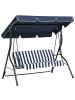 Beliani Gartenschaukel CHAPLIN in Blau/Weiß - (W) 174 x (H) 147 x (L) 118 cm