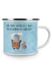 Mr. & Mrs. Panda Emaille Tasse Pinguin & Maus Wanderer mit Spruch in Eisblau