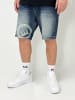 DADA Bermuda Jeans Shorts Loose Fit mit Coin Crown Print in Blau