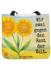 Mr. & Mrs. Panda Totebag Blume Sonnenblume Design mit Spruch in Weiß