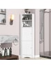ABRIHOME Eckschrank in Weiß 36,5x36,5x155 cm mit 2 Ablagefächern Verstellbarem Boden