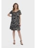 Usha Damen Kleid in Schwarz Mehrfarbig