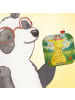 Mr. & Mrs. Panda Bierdeckel Giraffe Blumenkranz Design ohne Spruch in Weiß