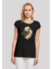 F4NT4STIC T-Shirt Janis Joplin Blumen' in schwarz