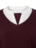 comma Strickpullover in aubergine weiß - 0001