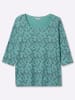 sheego 3/4-Arm-Shirt in salbei-rauchblau-bedruckt