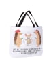 Mr. & Mrs. Panda Strandtasche Igel Seilhüpfen mit Spruch in Weiß