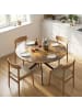 HOMCOM Esstisch in Rustikal Braun 120L x 120B x 75H cm