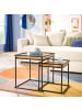 home24 home24 Beistelltisch im 2er-Set aus Metall und Spanplatte im modernen Stil in Eiche Dekor / Schwarz