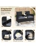COSTWAY 2-Sitzer Gartenbank mit Tisch in Grau