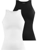 Janice 2 x Damen Top hochgeschlossen Nauta in Schwarz/Weiß