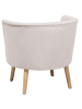 Beliani Sessel ODENZEN in Weiß/Braun - (W) 72 x (H) 74 x (L) 73 cm