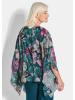 GOLDNER Kurzgröße:  Elegantes Blusenshirt, florales Design in smaragd / gemustert