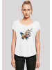 F4NT4STIC Long Cut T-Shirt Schmetterling Frühling in weiß