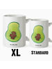 Mr. & Mrs. Panda Steinguttasse Avocado Kern ohne Spruch in Weiß