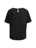 Milano Italy Rundhalsshirt mit Oversize-Schulter und Ärmel in Mocca