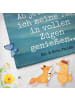 Mr. & Mrs. Panda Badehandtuch Pinguin Angelboot Design mit Spruch in Eisblau
